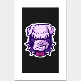 Angry Bulldog Face Gift Beware for the Bulldog Posters and Art